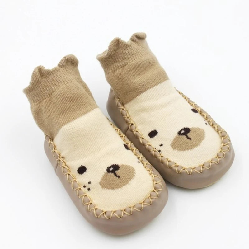 Toddler Winter Indoor Sock Shoes with Rubber Soles