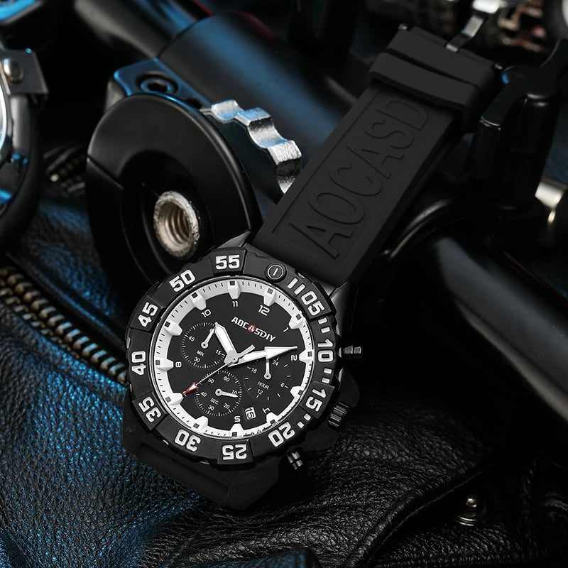 Luxury Men Clock Sport Watch For Men High Quality Waterproof Wrist Watches Chronograph Calendar Luminous Wristwatch reloj hombre