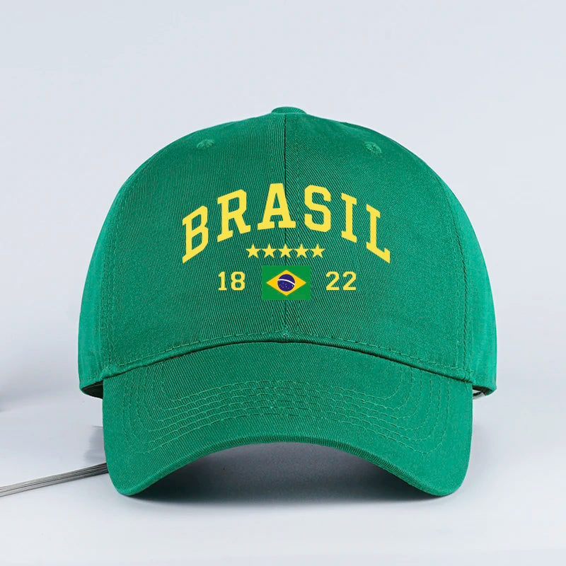 Brazil Flag Five-Star Soft-Top Baseball Cap Stylish Athletic Look Perfect for Daily Match Viewing and Outdoor Sports Great Gift