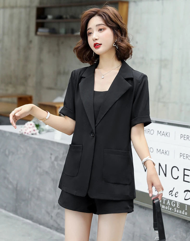 Set of Two Fashion Pieces for Women New In 2 Piece Outfits 2025 Summer Shorts Blazer Suits Elegant Cheap Women's Matching Sets