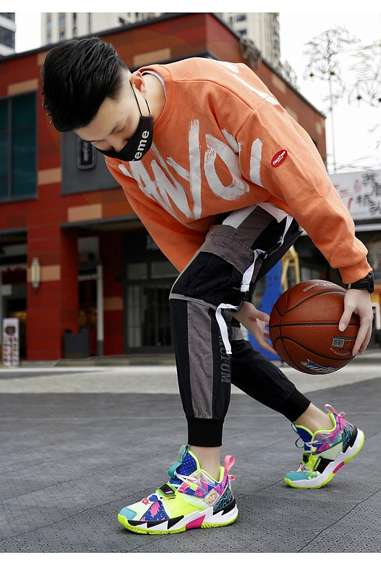 Men Basketball Shoes Couple Brethable Outdoor Sports Shoes Women Basketball Sneakers Men Trainer Gym Shoes Male High-top