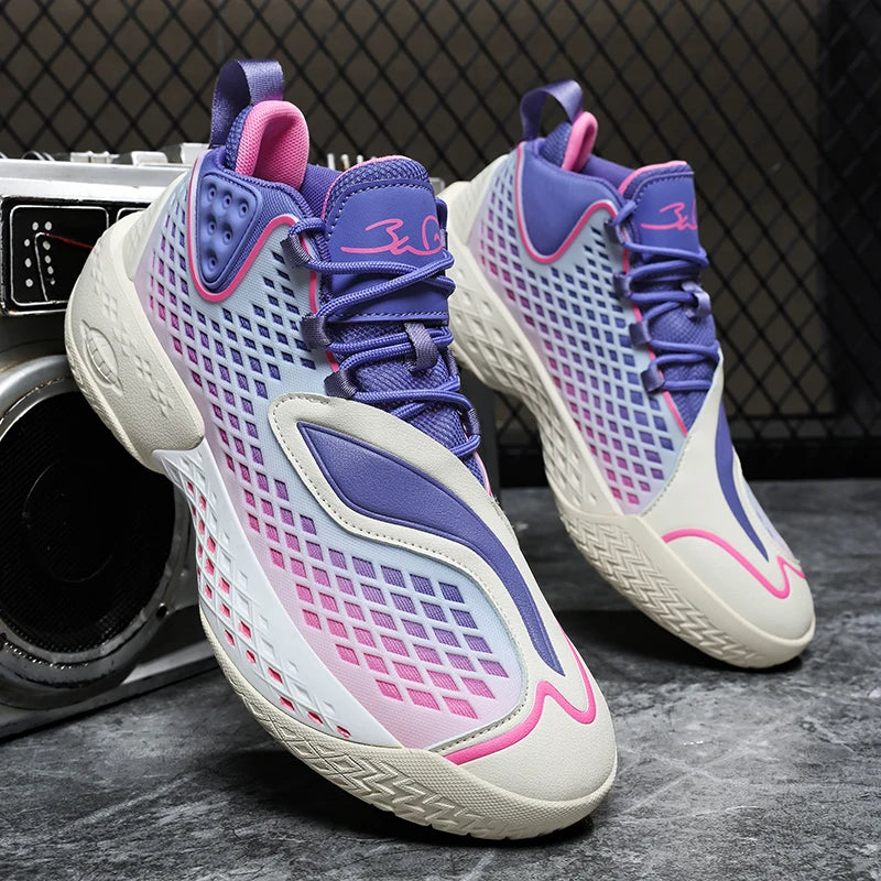 Basketball Shoes for Men Women Outdoor Sneakers Spring Autumn Activities with Excellent Shock Absorption Big Size