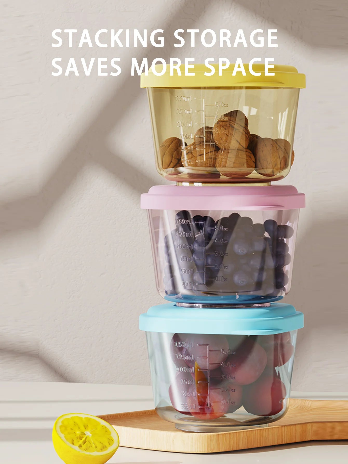 6 Pcs Baby Food Storage Containers - PP Material Steamable & Leak-Proof, Infant Feeding Bowls for Freshness, Stackable Organizer