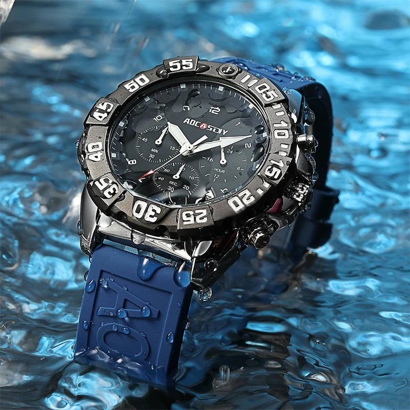 Luxury Men Clock Sport Watch For Men High Quality Waterproof Wrist Watches Chronograph Calendar Luminous Wristwatch reloj hombre