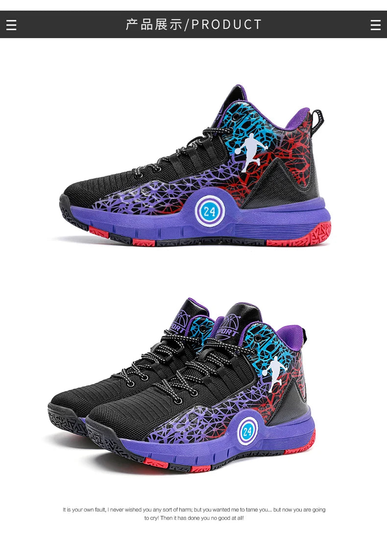 Basketball Shoes Men Field Training Non-slip High-top Luxyry Design Mesh Breathable Sneakers Pro Original Kids Basketball Boots