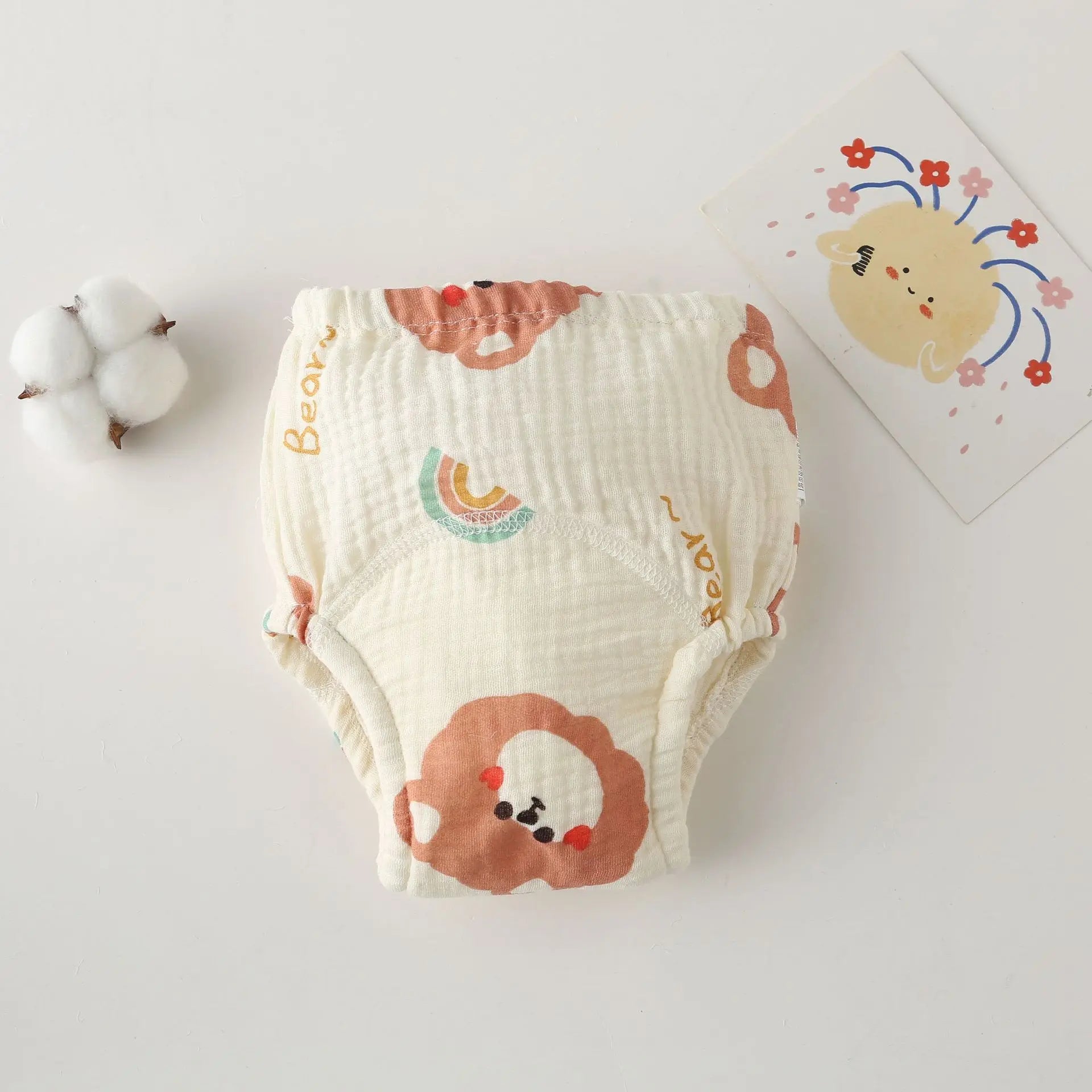 Korean Style Cotton Baby Waterproof Training Pants New Baby Diaper Infant Washable Shorts Nappy Panties Nappy Changing Underwear