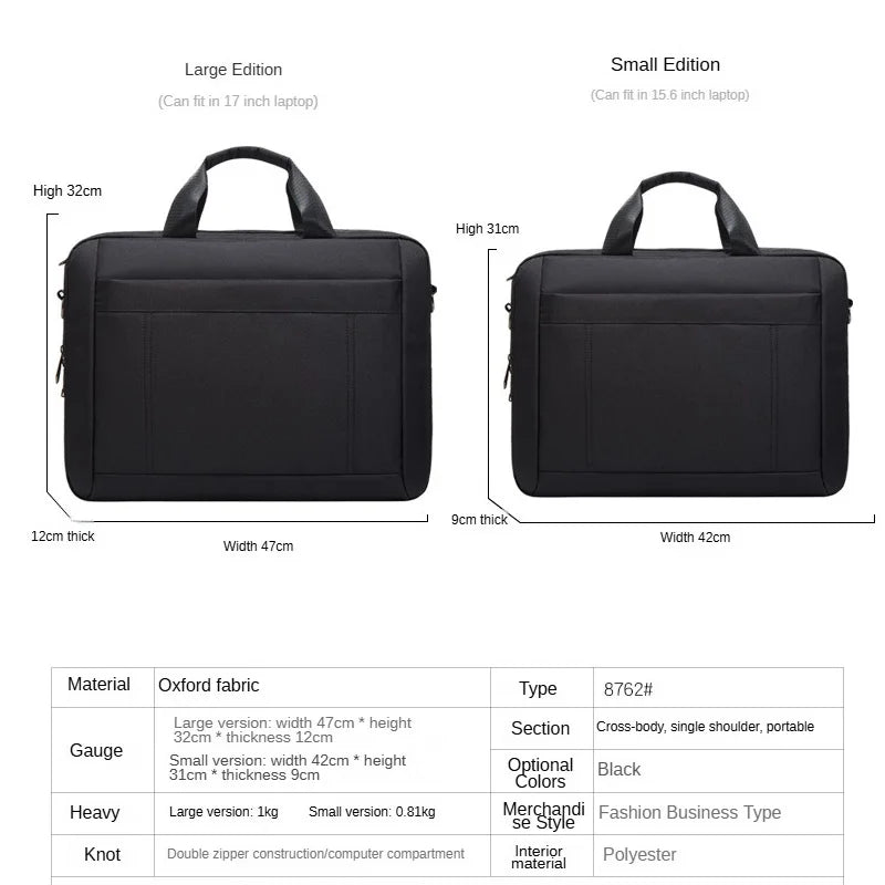 Men's Handbag Custom Image With Printed Logo Name  Business Briefcase15.6-17.3inch Nylon Waterproof Laptop Bag