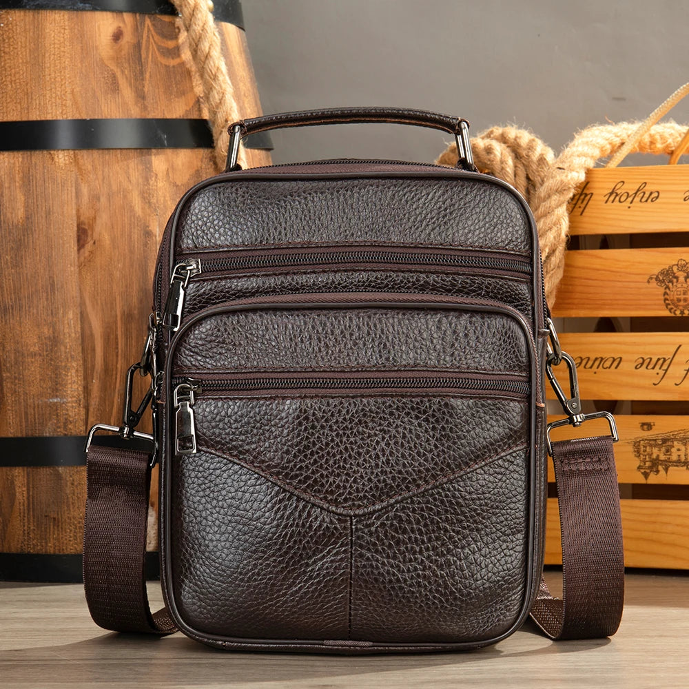 WESTAL Bag Men Leather Black Over The Shoulder Bags Designer Messenger Crossbody Bags for Men for Camera & ipad Handbag Man 7457