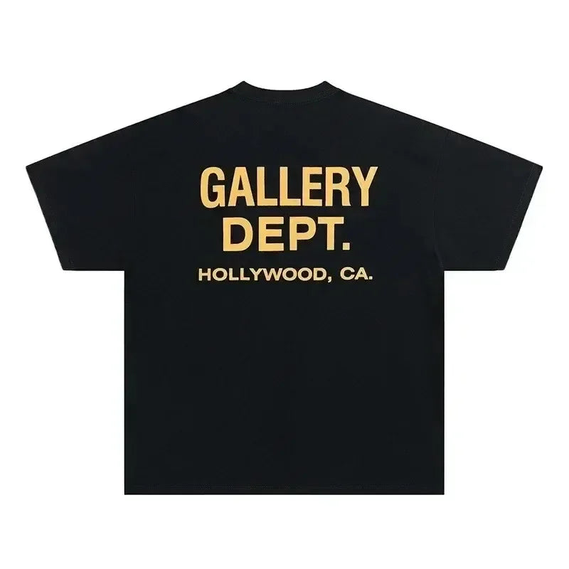 Vintage High Street T-shirt Gallery Printed Shirt Fashion Letter Printed T-shirt Casual O-neck T-shirt Summer Brand Top