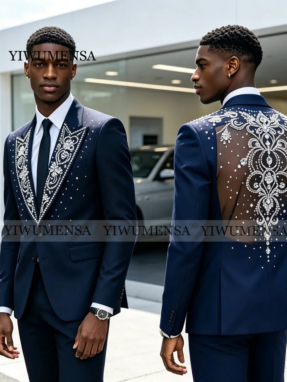 Luxury Men Suits Unique Design Outfit Peaked Lapel Groom Tuxedos Customized Wedding Blazers 2 Pieces Sets Slim Fit ropa hombre