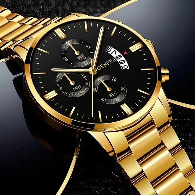 Luxury Men Business Watches Fashion Calendar Quartz Watch for Man Clock Relogio Masculino Montre Homme（Without Box）
