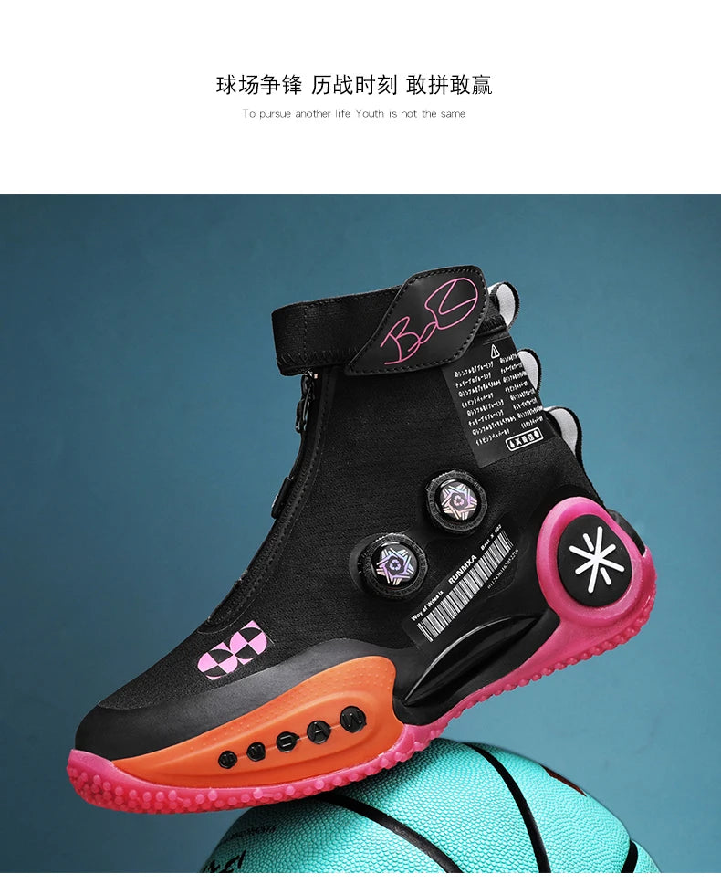 Men's Basketball Shoes Breathable Cushioning Non-Slip Wearable Runing Shoes Gym Training Athletic Basketball Sneakers for Women