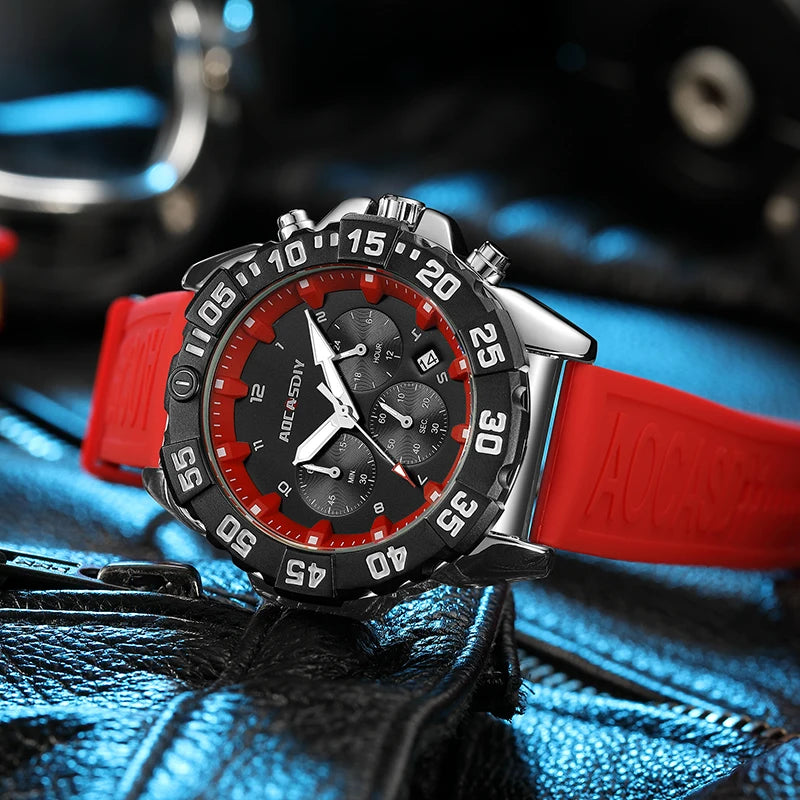 Luxury Men Clock Sport Watch For Men High Quality Waterproof Wrist Watches Chronograph Calendar Luminous Wristwatch reloj hombre