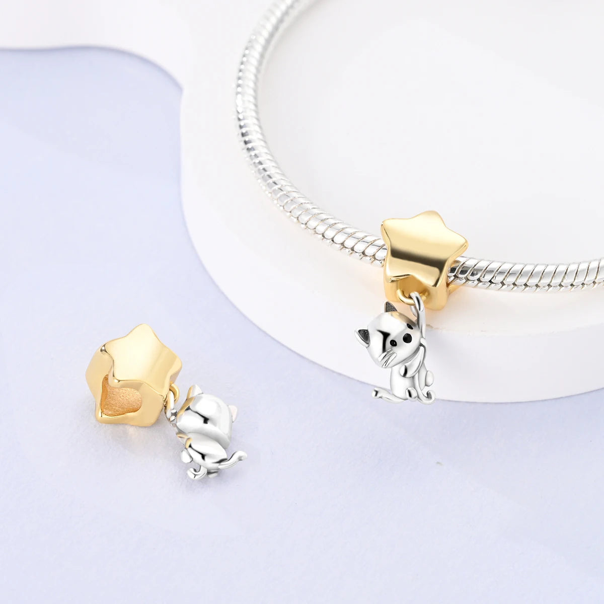 Original Charms 925 Silver Cute Animals Cat Bear Bead For Silver Bracelet Diy Fahsion Jewelry