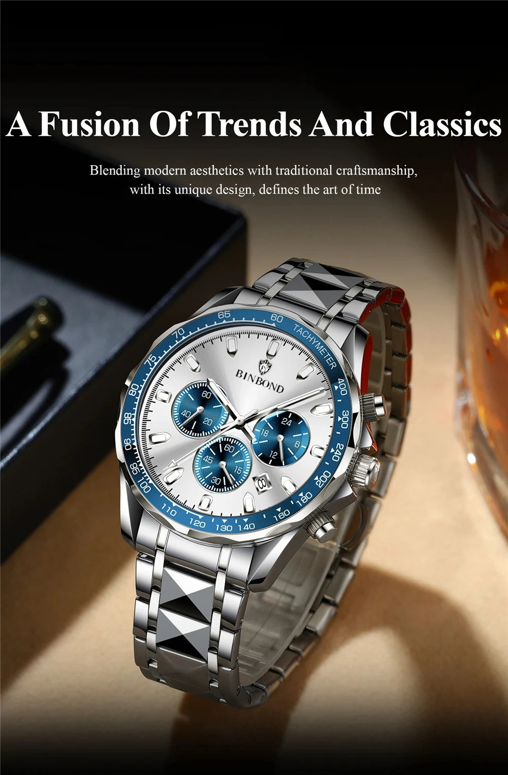 New Automatic Watch For Man Small Dial Blue Digital Fashion Quartz Wristwatches Men Clock Luxury Watches Mens Gifts Cadeau Homme