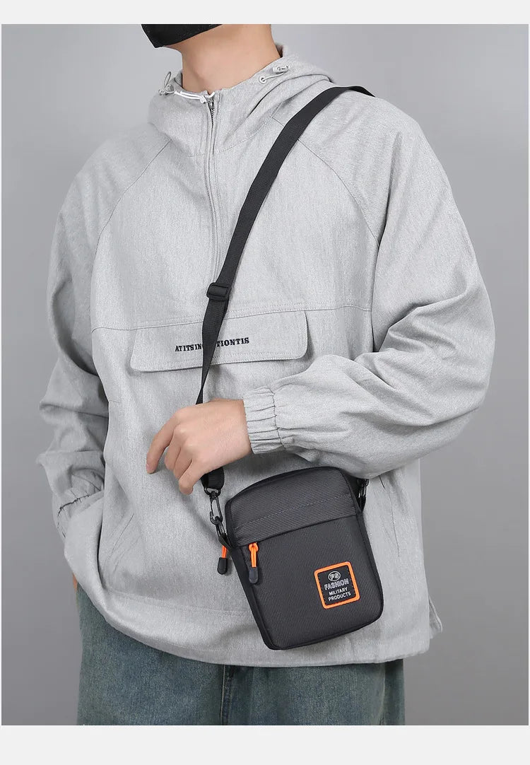 Men's Business Shoulder Bag Casual Man's Messenger Bag Durable Male Handbag Waterproof Oxford Cloth Bag Mini Mobile Phone Bags