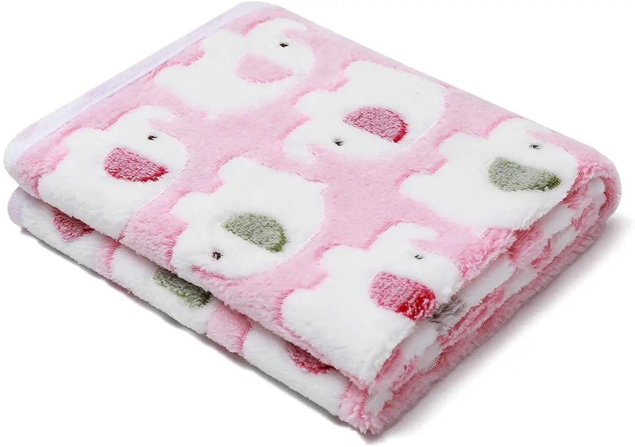 ✅ Cute Elephant Baby Blanket – Soft Coral Fleece Swaddle & Stroller Blanket