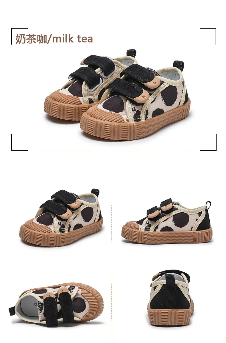 Kids Shoes for Girls Boys Non-slip Soft Sole Canvas Shoes Child Letters Toddler Casual Shoes Tenis Versatile Breathable Sneakers