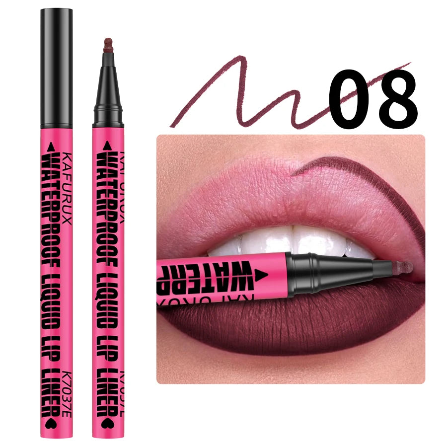 Lip Liner Waterproof, Sweatproof, Matte Multi-color Correcting Liquid Lipstick Pen Sexy Red Brown Lip Makeup for Women Gifts