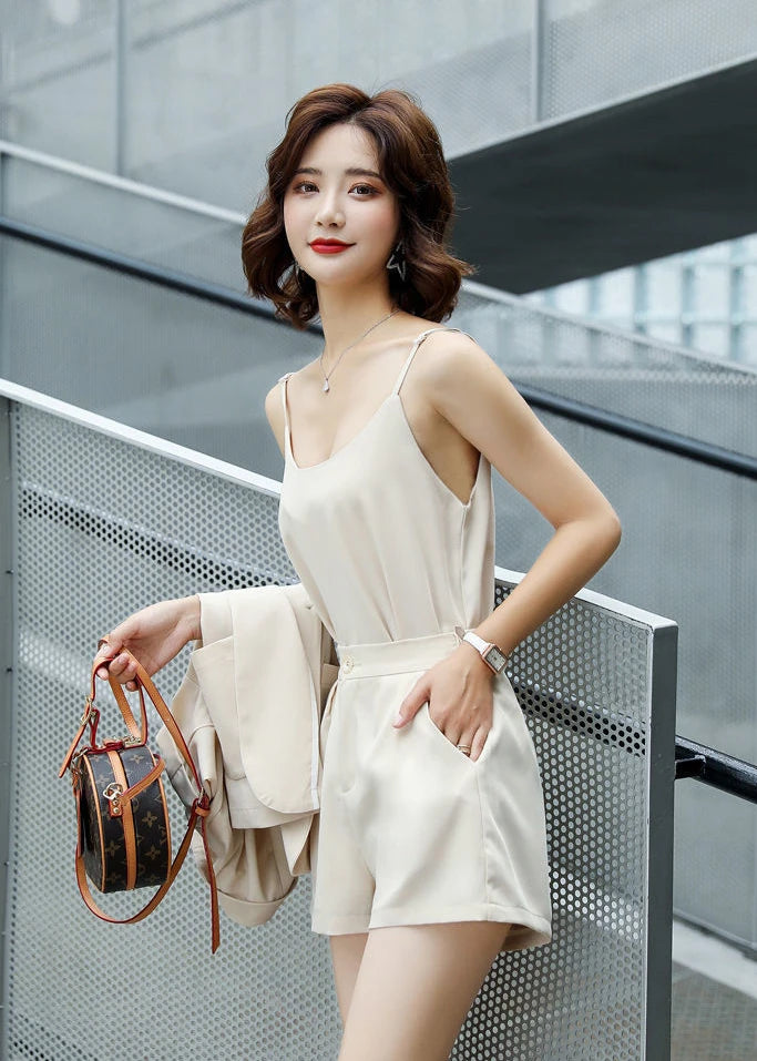 Set of Two Fashion Pieces for Women New In 2 Piece Outfits 2025 Summer Shorts Blazer Suits Elegant Cheap Women's Matching Sets