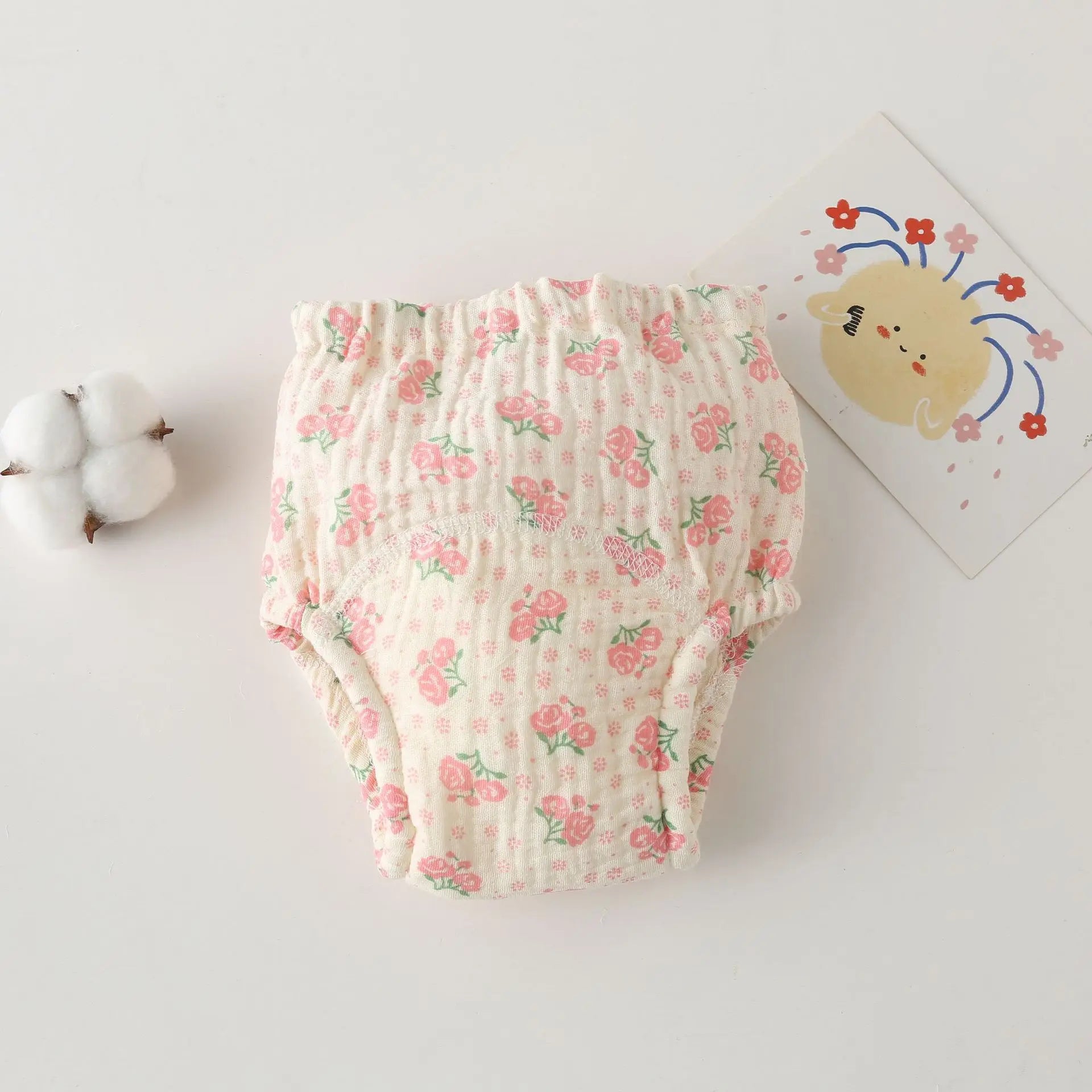 Korean Style Cotton Baby Waterproof Training Pants New Baby Diaper Infant Washable Shorts Nappy Panties Nappy Changing Underwear