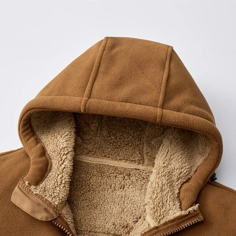 New Autumn and Winter Fashion Solid Color Thick Warm Lamb Wool Jacket For Men's Casual Loose Sports Windproof Plus Size Jacket