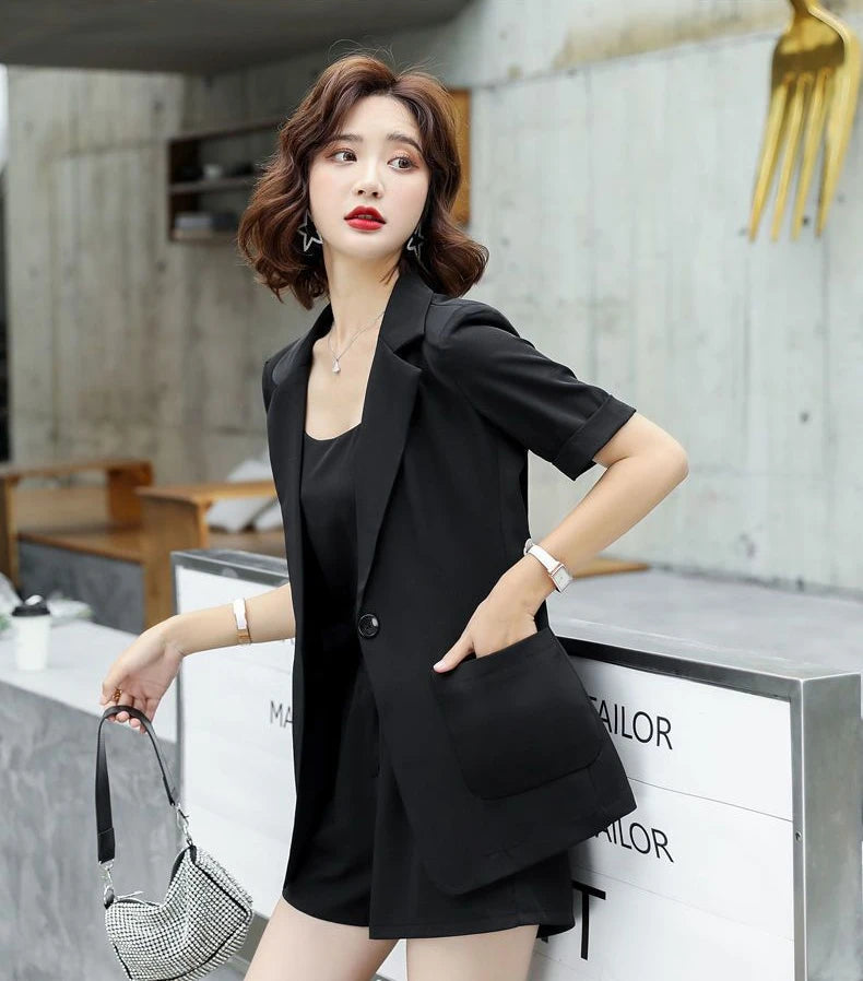 Set of Two Fashion Pieces for Women New In 2 Piece Outfits 2025 Summer Shorts Blazer Suits Elegant Cheap Women's Matching Sets