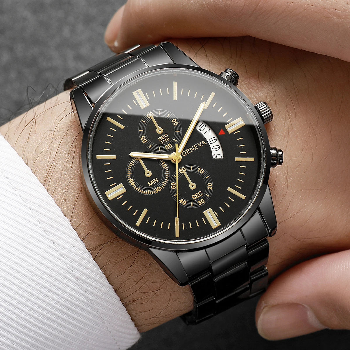 Luxury Men Business Watches Fashion Calendar Quartz Watch for Man Clock Relogio Masculino Montre Homme（Without Box）