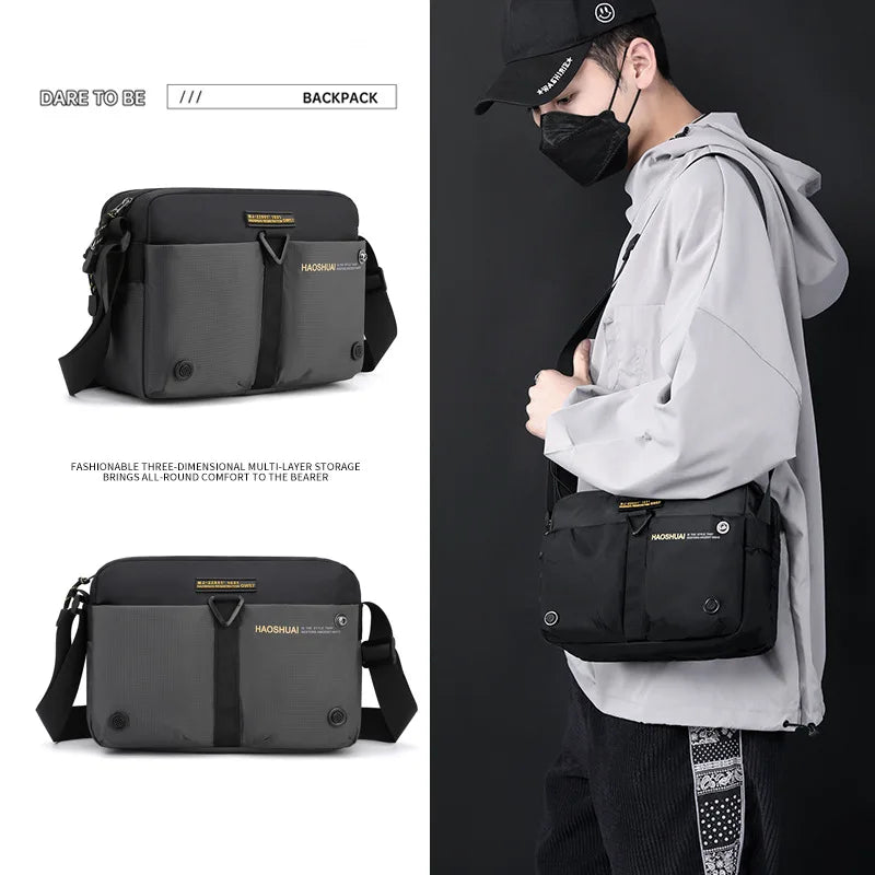 2025 New Men Messenger Bag Waterproof Nylon Small Satchel Shoulder bag Casual Travel Crossbody bags For Male Belt Handbag Man 가방