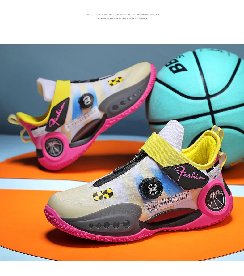 Men's Basketball Shoes Breathable Cushioning Non-Slip Wearable Runing Shoes Gym Training Athletic Basketball Sneakers for Women