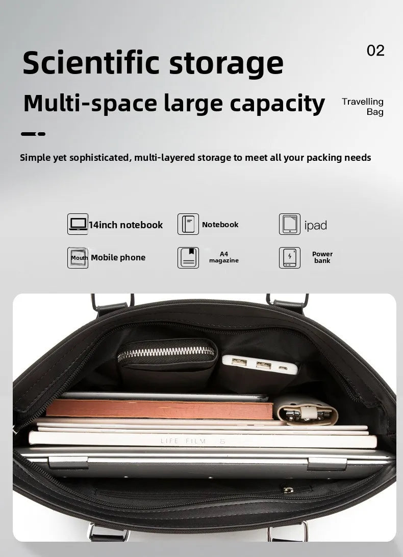 Men's Handbag Business Travel Crossbody Laptop Bag Large Capacity Commuting Office Shoulder Bag