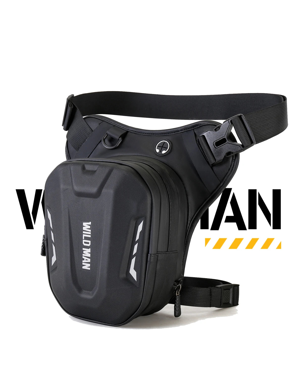 WILD MAN Motorcycle Leg Bag for Men - Riding Waist Bag, Biker Motorcycle Hard Shell Bag, Sports Messenger Bag, Travel Equipment