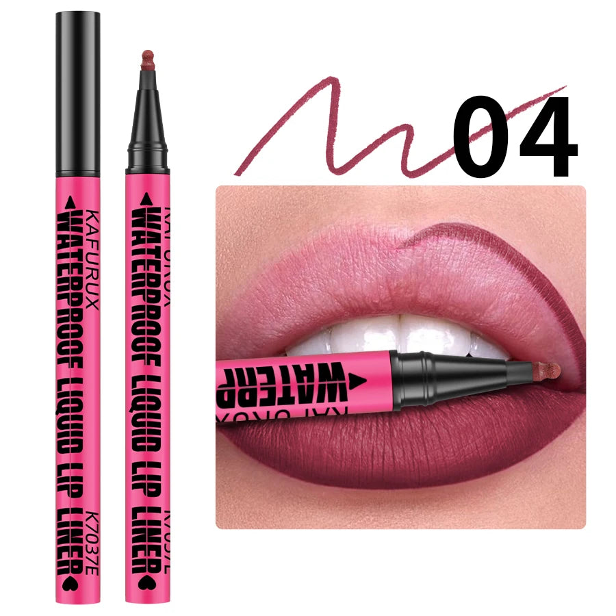 Lip Liner Waterproof, Sweatproof, Matte Multi-color Correcting Liquid Lipstick Pen Sexy Red Brown Lip Makeup for Women Gifts