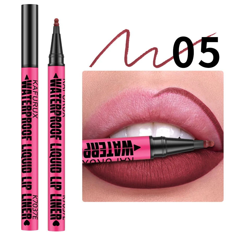 Lip Liner Waterproof, Sweatproof, Matte Multi-color Correcting Liquid Lipstick Pen Sexy Red Brown Lip Makeup for Women Gifts