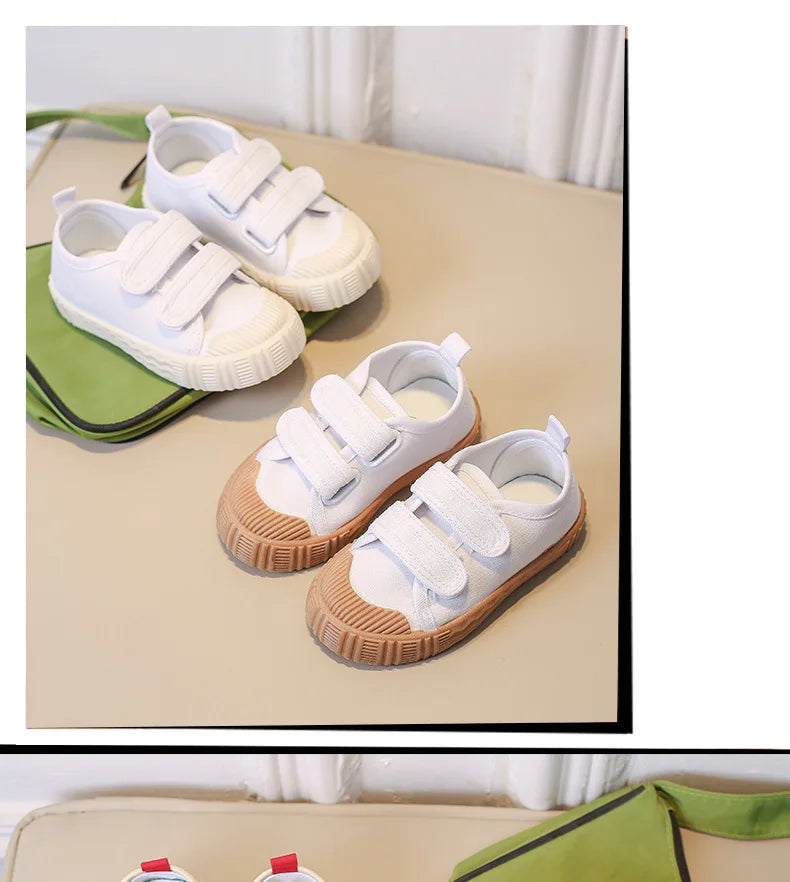 Kids Shoes for Girls Boys Non-slip Soft Sole Canvas Shoes Child Letters Toddler Casual Shoes Tenis Versatile Breathable Sneakers