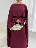 Muslim Dresses Women's Traditional Dresses And Abayas Eid Dubai Evening Dress Pearl Beaded Luxurious Robe Islamic Clothing