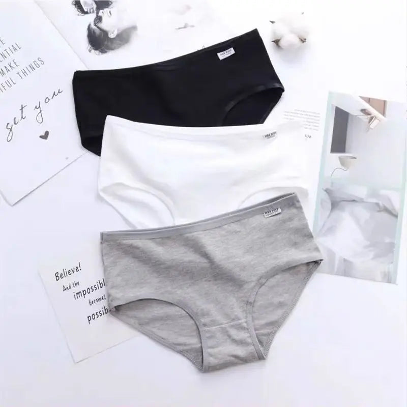 4Pc Teens Teenage Panties Kids Underwear Children Cotton Kids Girls Solid Color Puberty 10-16years