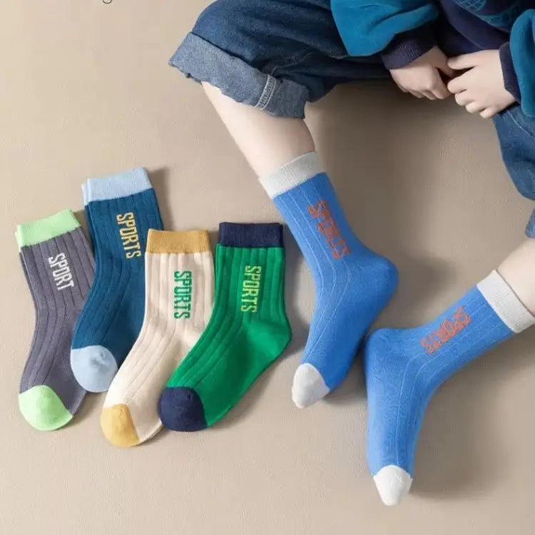 GreenC Summer Calf Socks 5 Pairs Children's Socks Boys Spring Cotton Socks Baby Child 1-14T Kids  Sport Sock