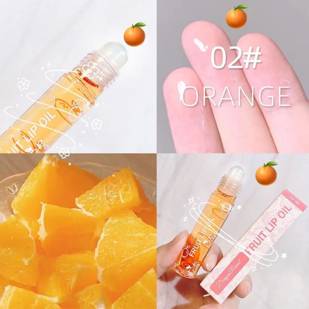 6 Colors Roll-on Fruit Essence Lip Balm Lip Oil Lip Moisturizing Mirror Primer Lip Lipstick Transparent Lip Oil Mirror Randomly