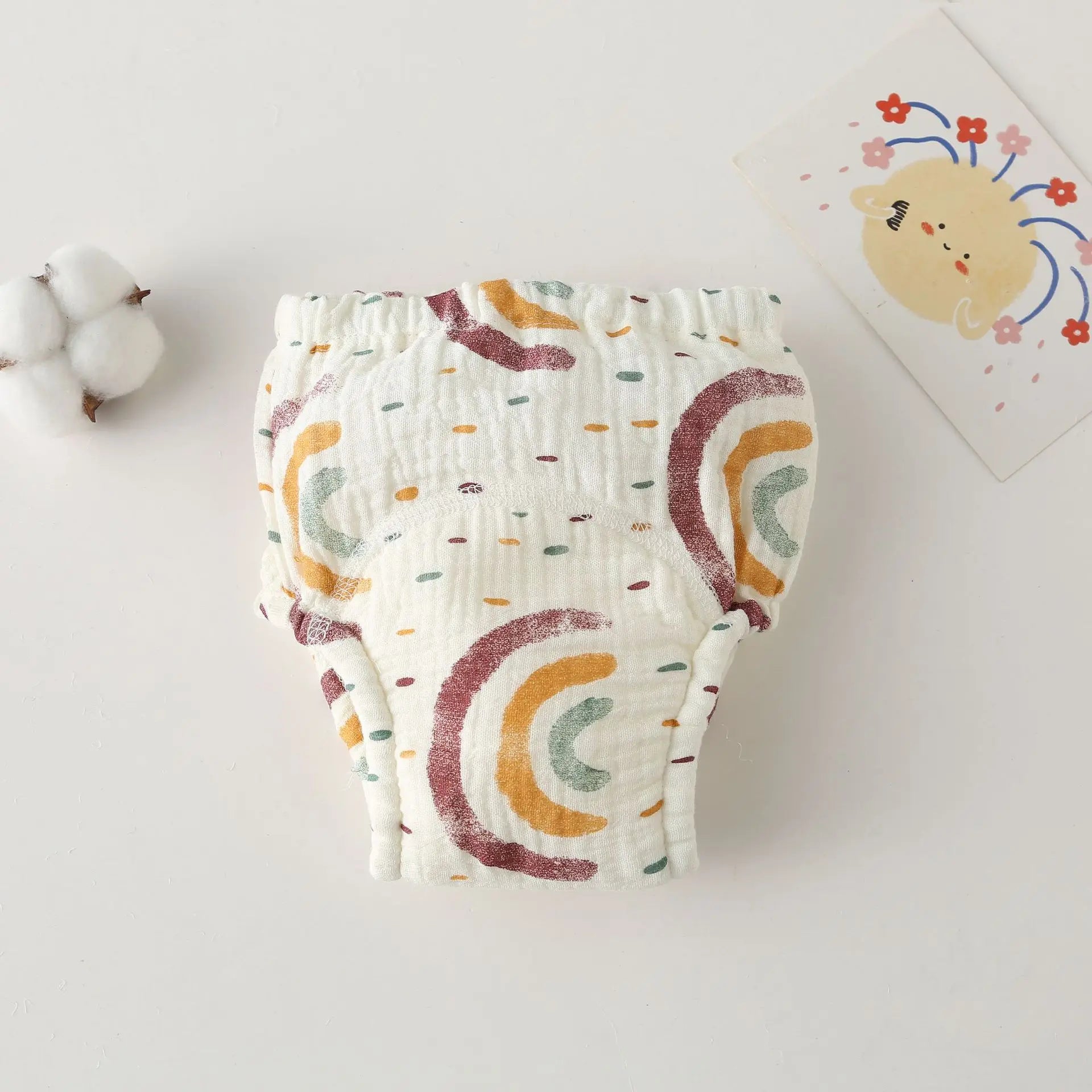 Korean Style Cotton Baby Waterproof Training Pants New Baby Diaper Infant Washable Shorts Nappy Panties Nappy Changing Underwear