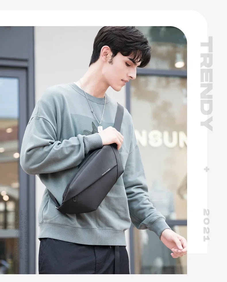 Mark Ryden Men's handbag Man Belt Pouch Sports  Casual Cycling Small Waist Pack Crossbody Bag Shoulder Bag Men's Crossbody Chest
