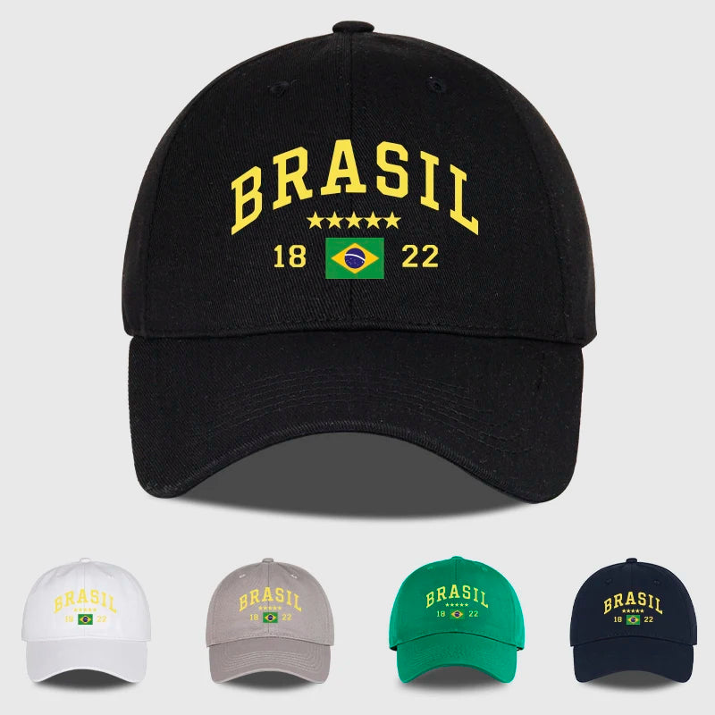 Brazil Flag Five-Star Soft-Top Baseball Cap Stylish Athletic Look Perfect for Daily Match Viewing and Outdoor Sports Great Gift