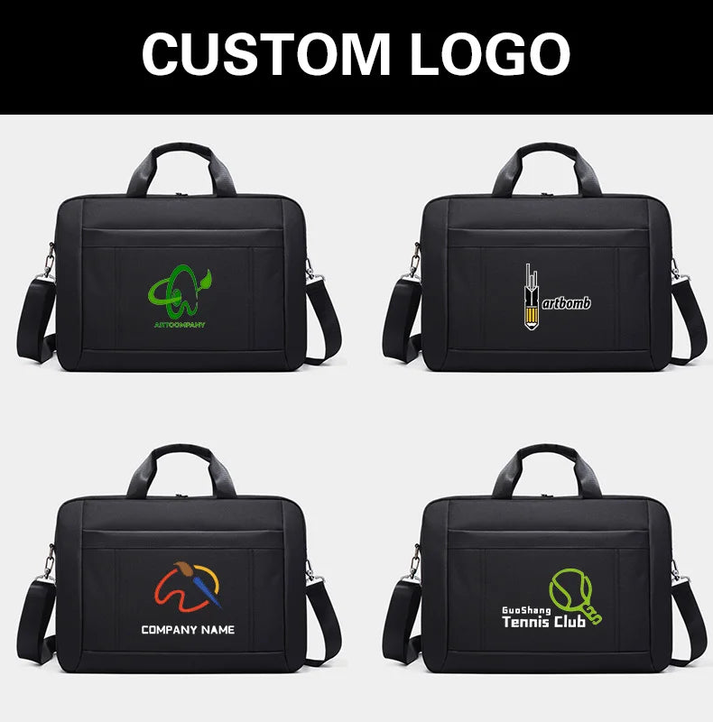 Men's Handbag Custom Image With Printed Logo Name  Business Briefcase15.6-17.3inch Nylon Waterproof Laptop Bag