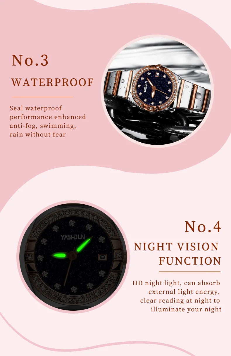 Luxury ladies' watch, mechanical wind waterproof stainless steel watch, high-quality quartz ladies' watch
