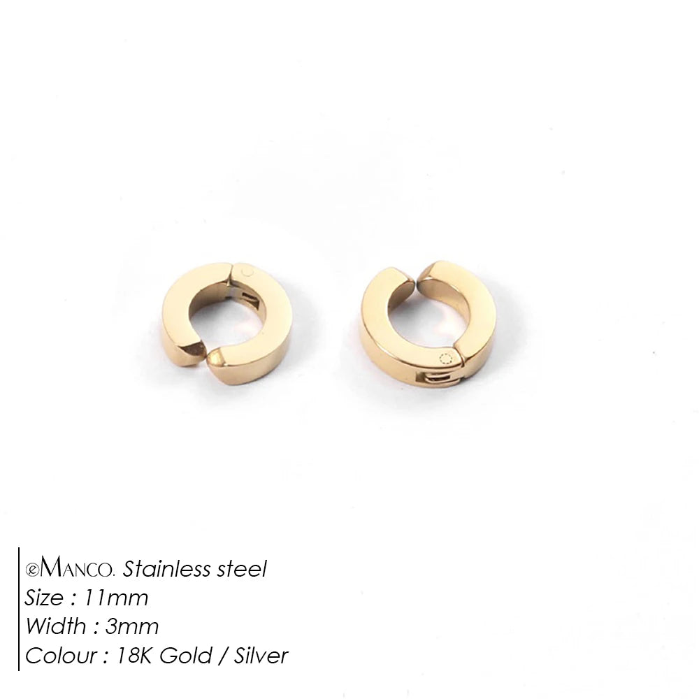 eManco Fashion Gold Size Circle Earrings Women's Jewelry Accessories Classic Stainless Steel Earrings Wholesale