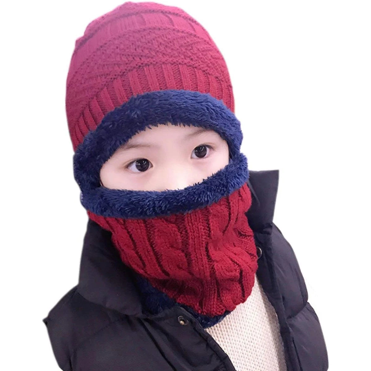 5-14 Years Kids Warm Knitted Hat Scarf Set Children Autumn Winter Hat Soft Knitted Cap Bonnet Infant Kids Hat For Boys Girls