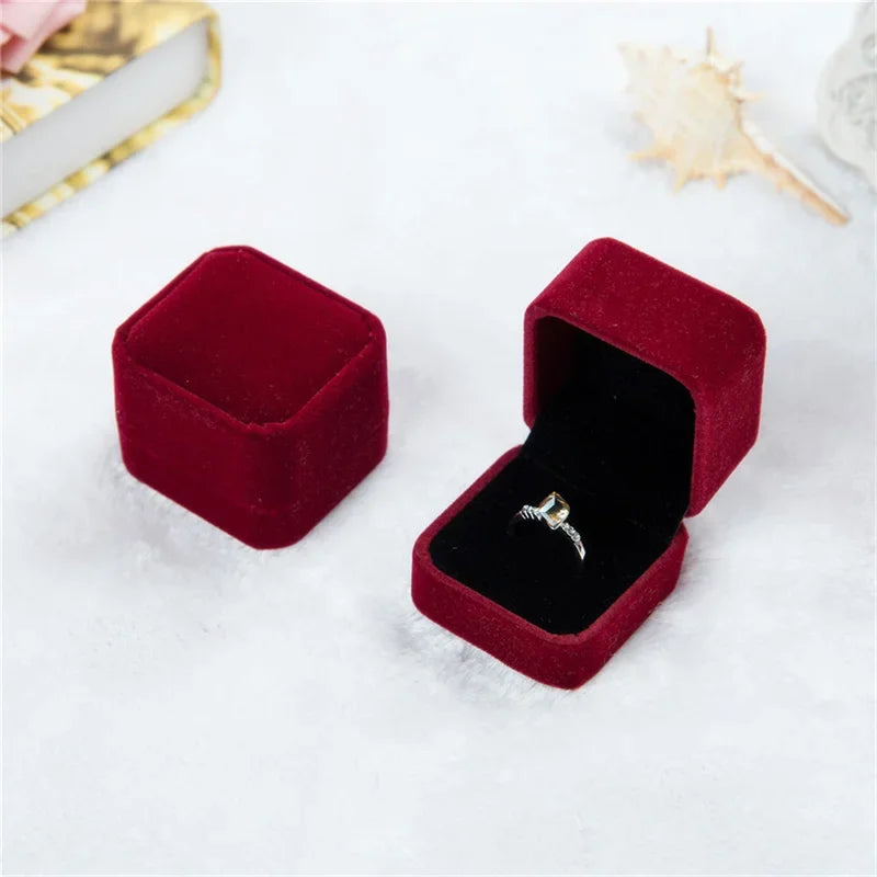 Rounded Flannelette Ring Box Flocking Jewelry Storage Organizer for Studs Badges - Soft Jewelry Box for Ring Protection