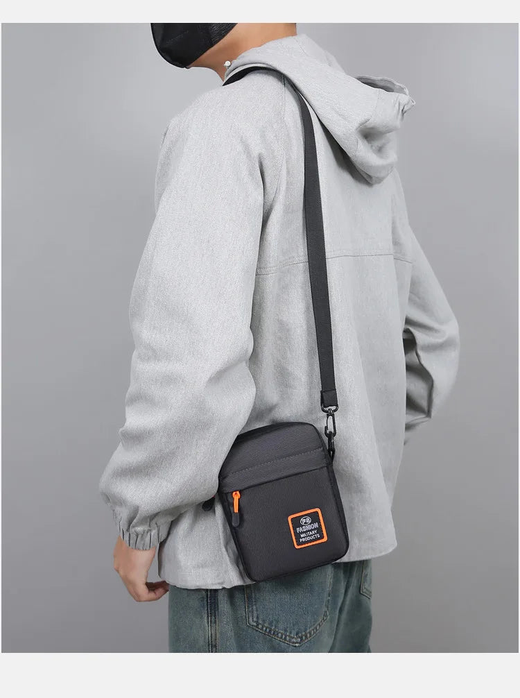 Men's Business Shoulder Bag Casual Man's Messenger Bag Durable Male Handbag Waterproof Oxford Cloth Bag Mini Mobile Phone Bags