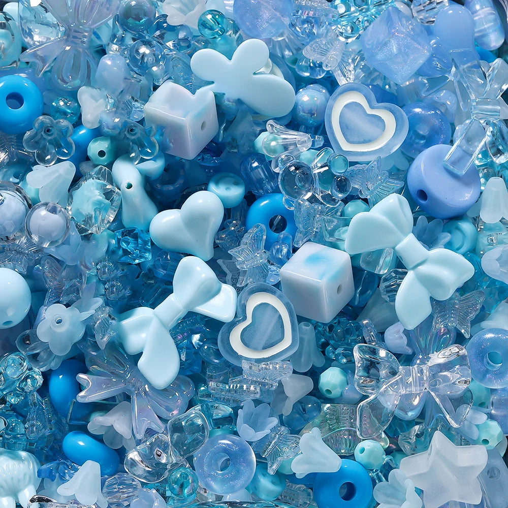 20g/lot Mixed Bowknot Beads Star Heart Butterfly Acrylic Spacer Bead for Jewelry Making DIY Bracelets Necklace Accessories