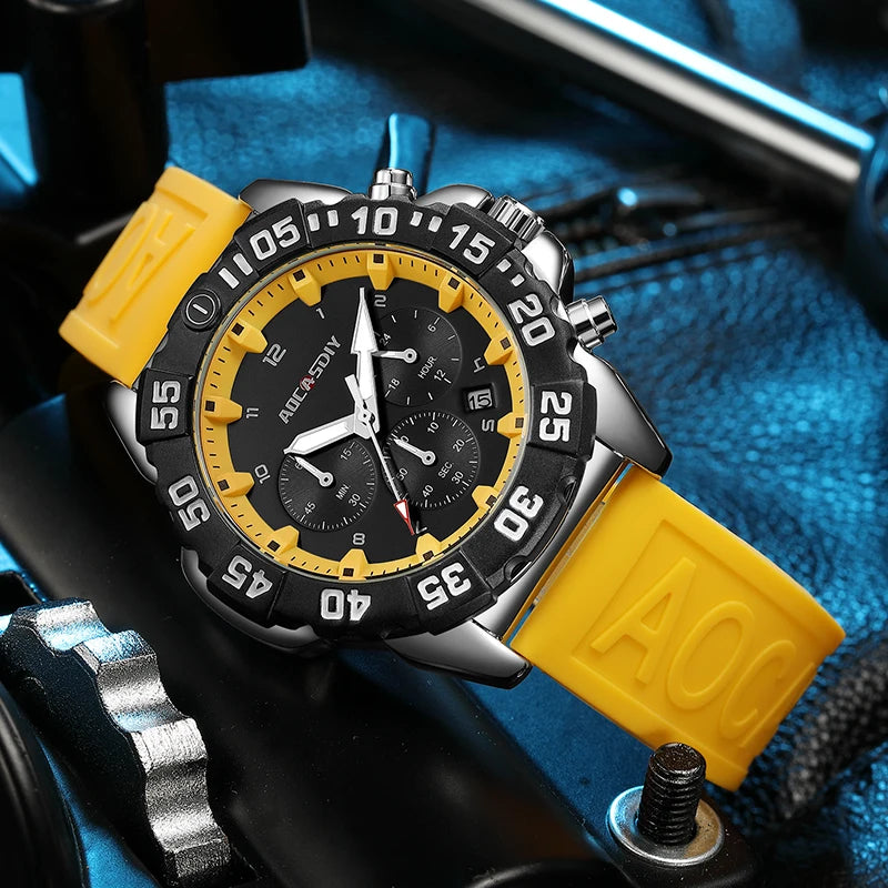 Luxury Men Clock Sport Watch For Men High Quality Waterproof Wrist Watches Chronograph Calendar Luminous Wristwatch reloj hombre